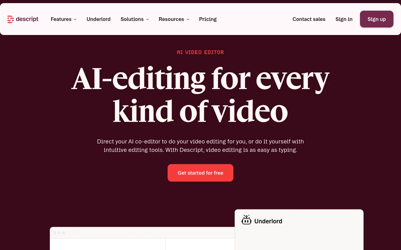 The Descript text-based video editor
