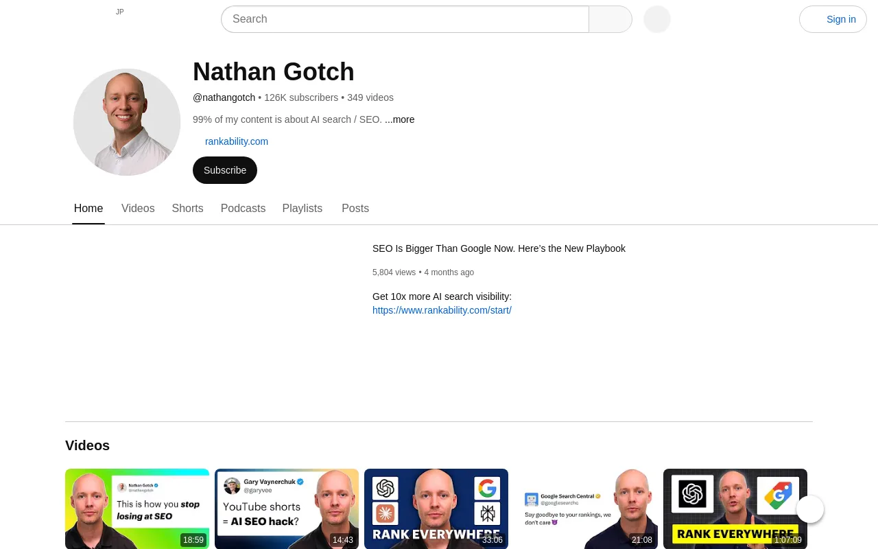 The Nathan Gotch channel on YouTube