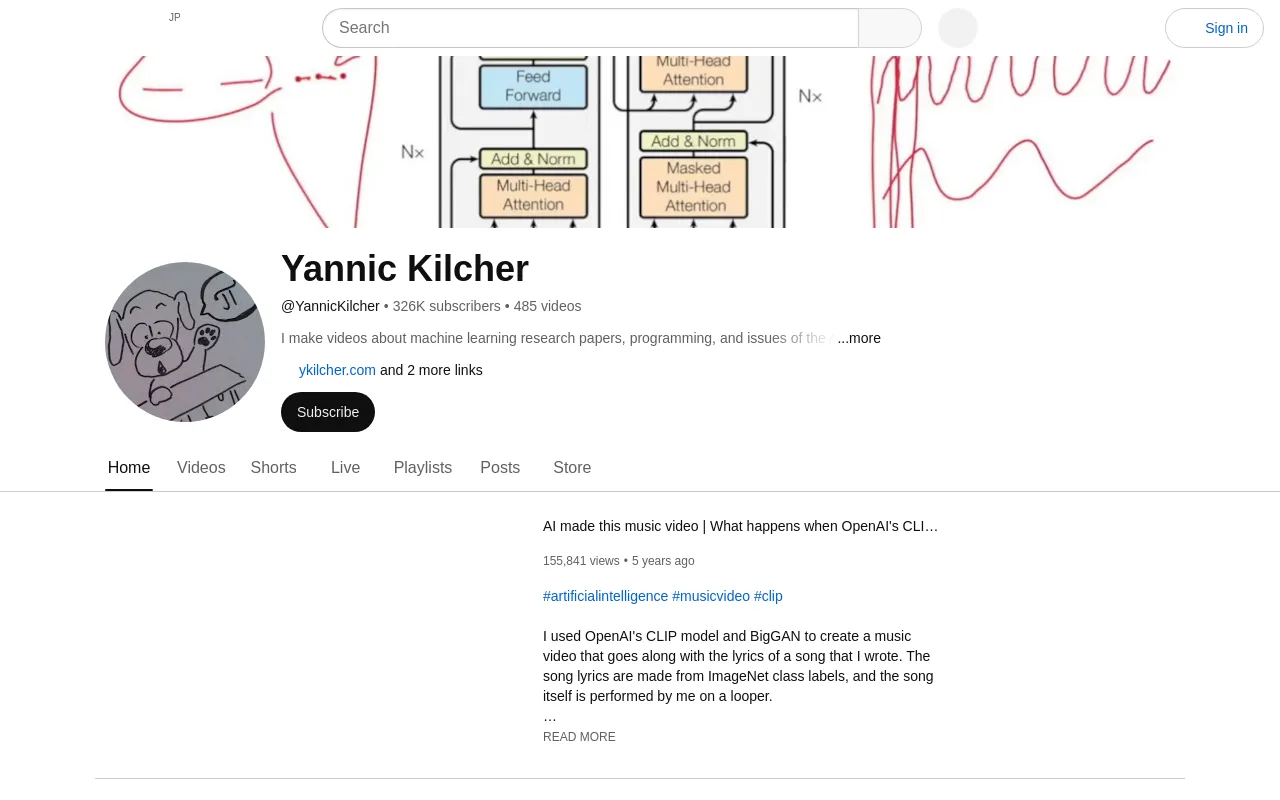The Yannic Kilcher channel on YouTube