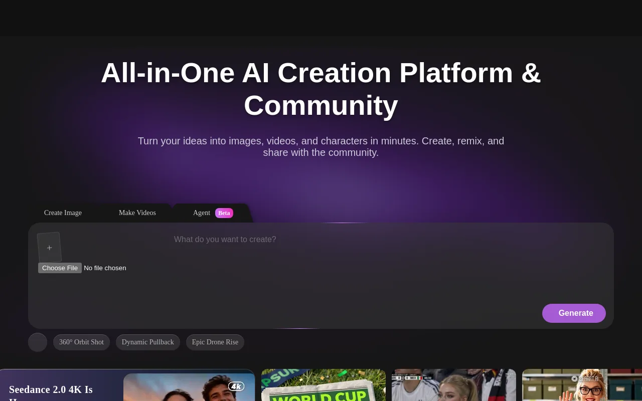 The SeaArt AI art-forward generator homepage
