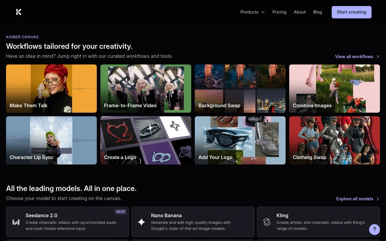 The Kaiber homepage