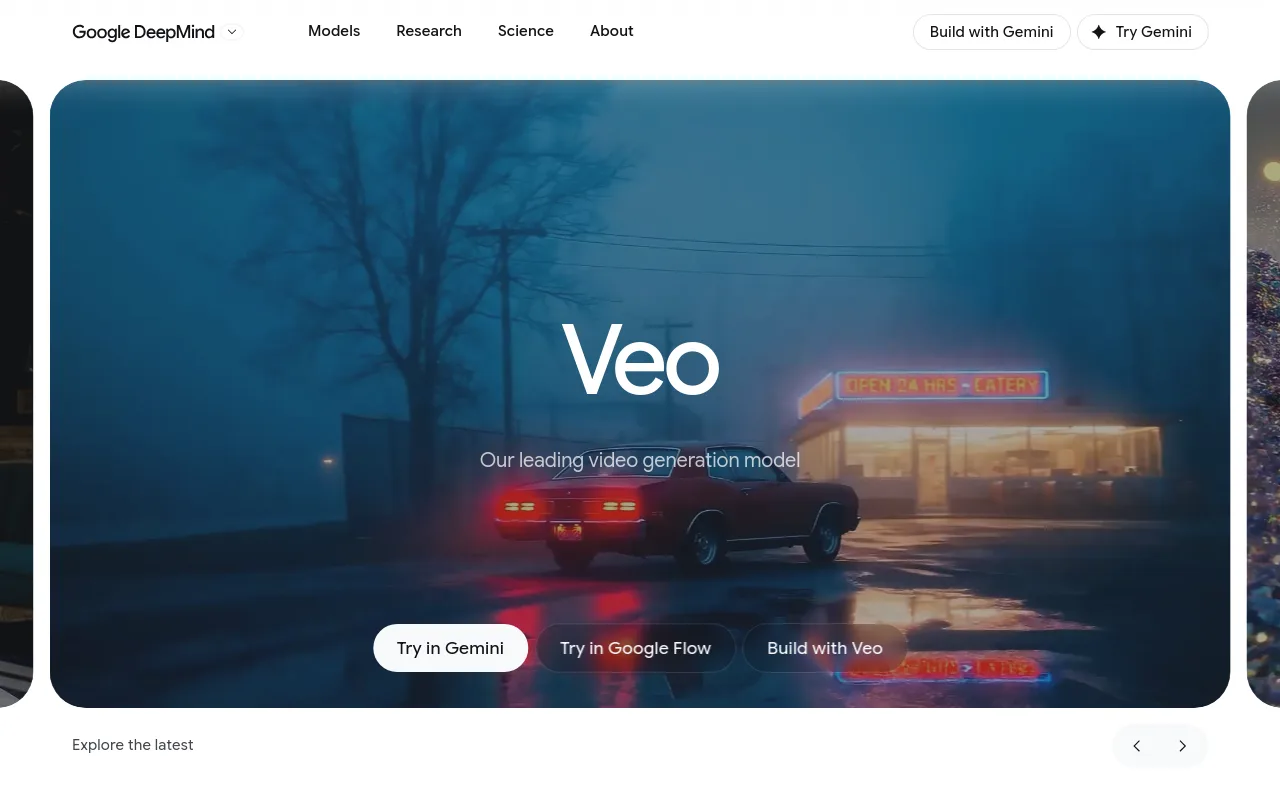 The Google DeepMind Veo model page