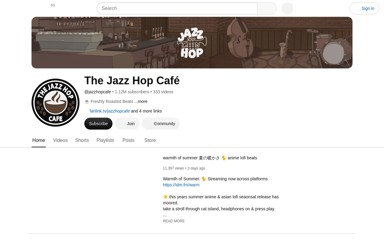 The Jazz Hop Cafe YouTube channel