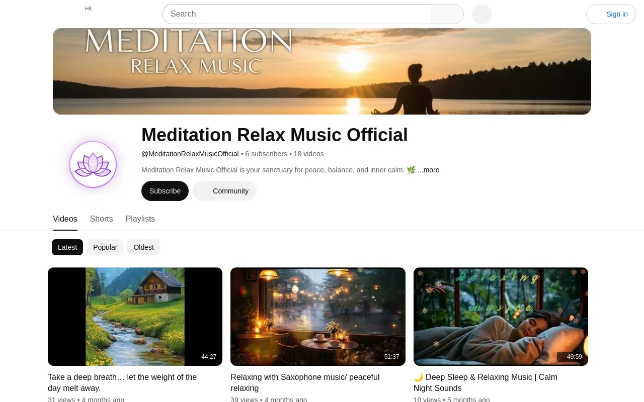 The Meditation Relax Music Official YouTube channel
