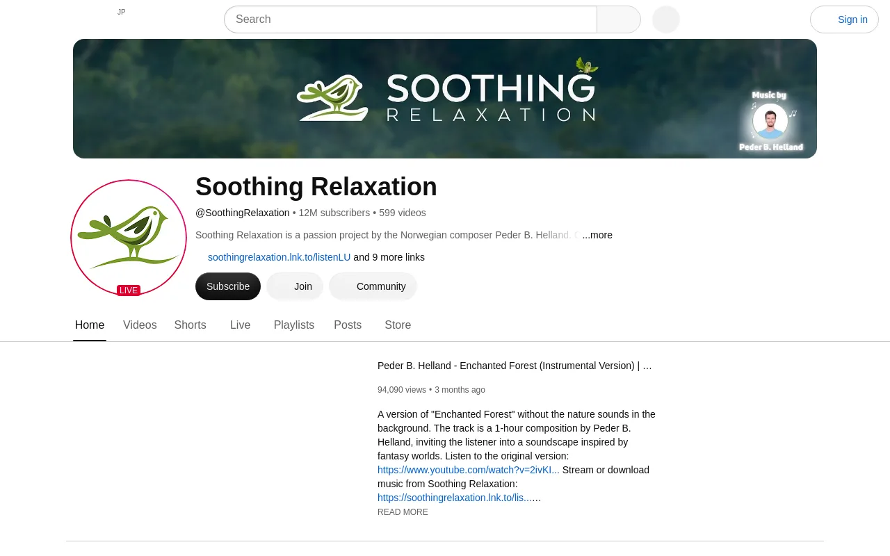 The Soothing Relaxation YouTube channel