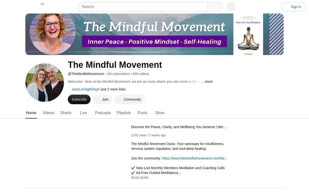 The Mindful Movement YouTube channel