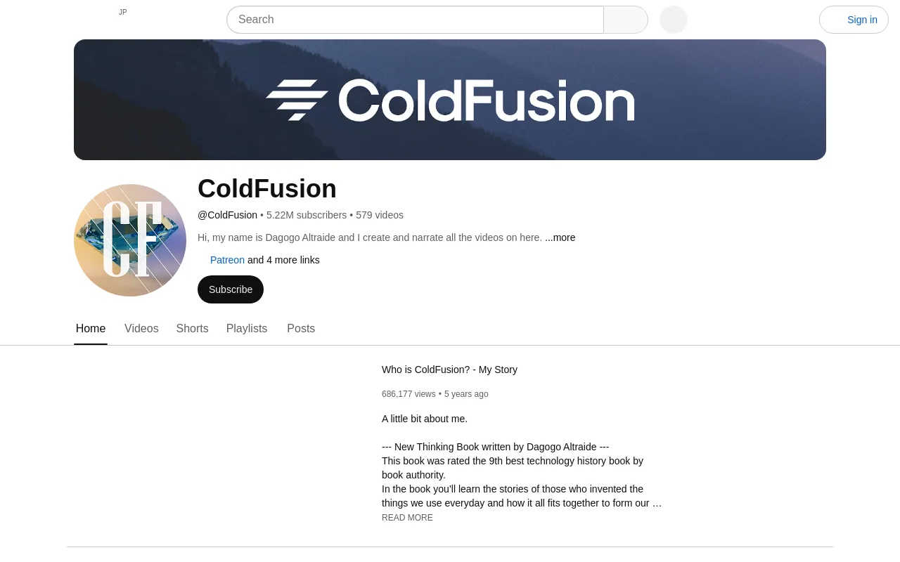 The ColdFusion channel on YouTube