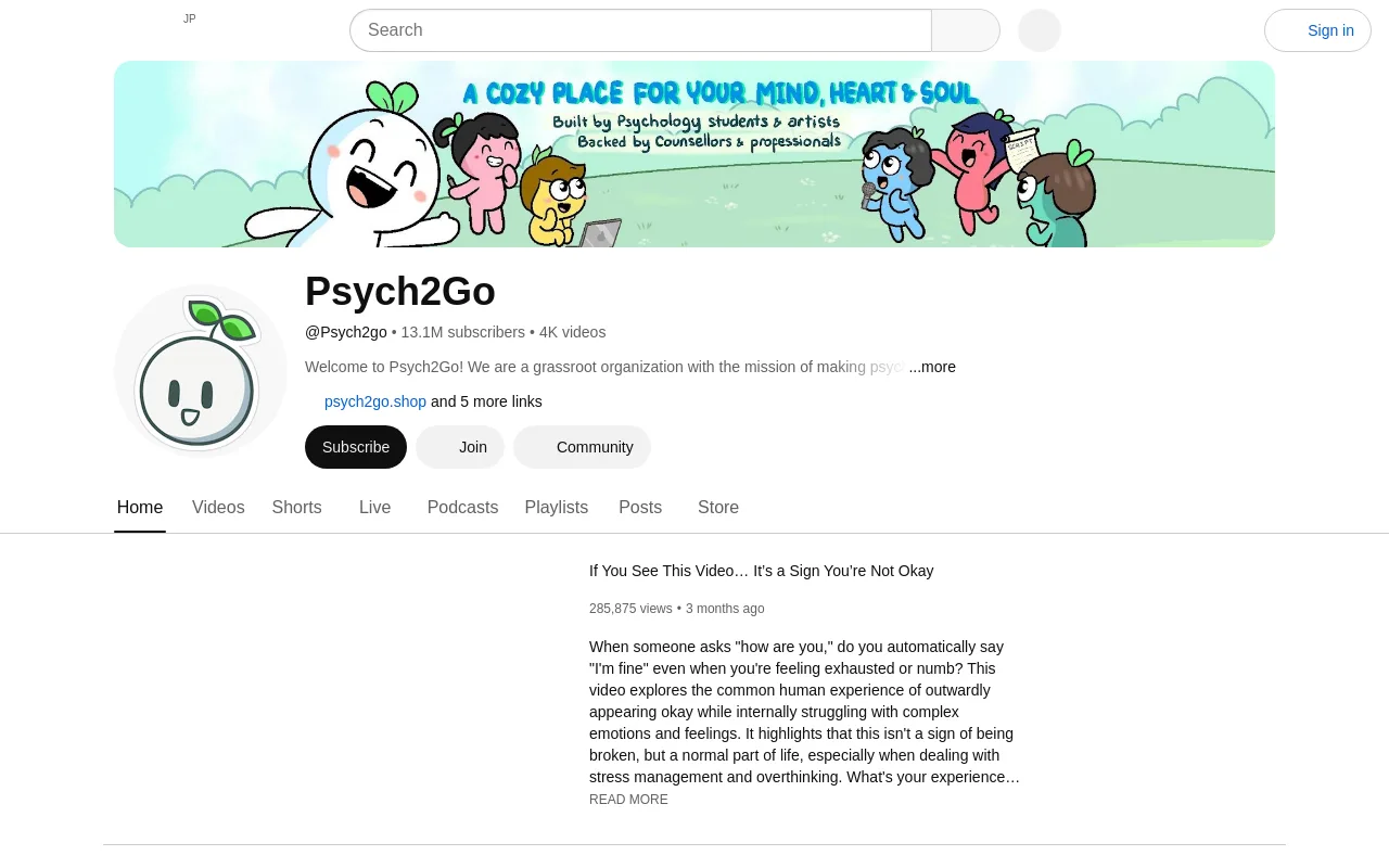 The Psych2Go channel on YouTube